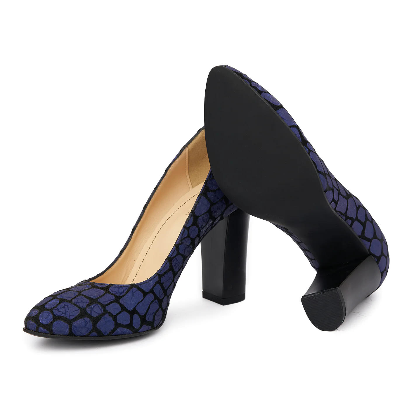 Pantofi dama toc gros din piele naturala 4758 - Image 3