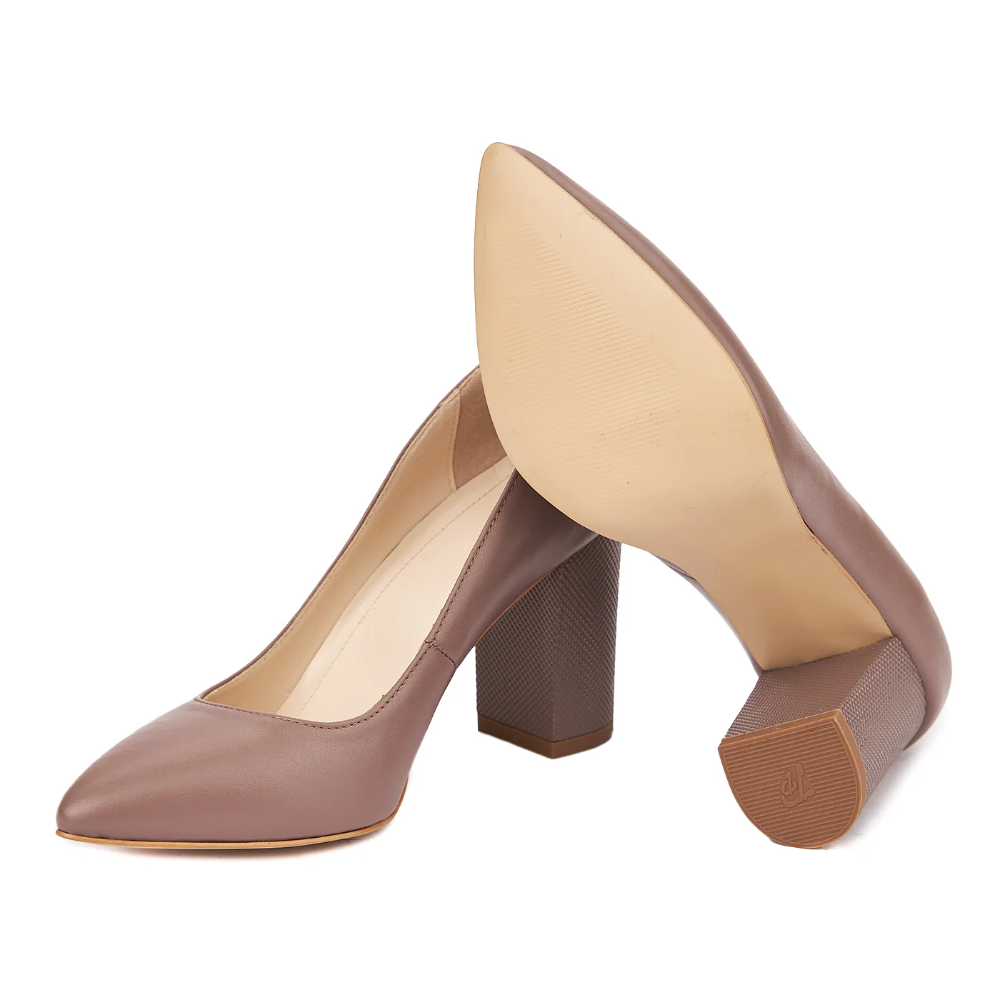 Pantofi dama toc gros din piele naturala 4614 - Image 3