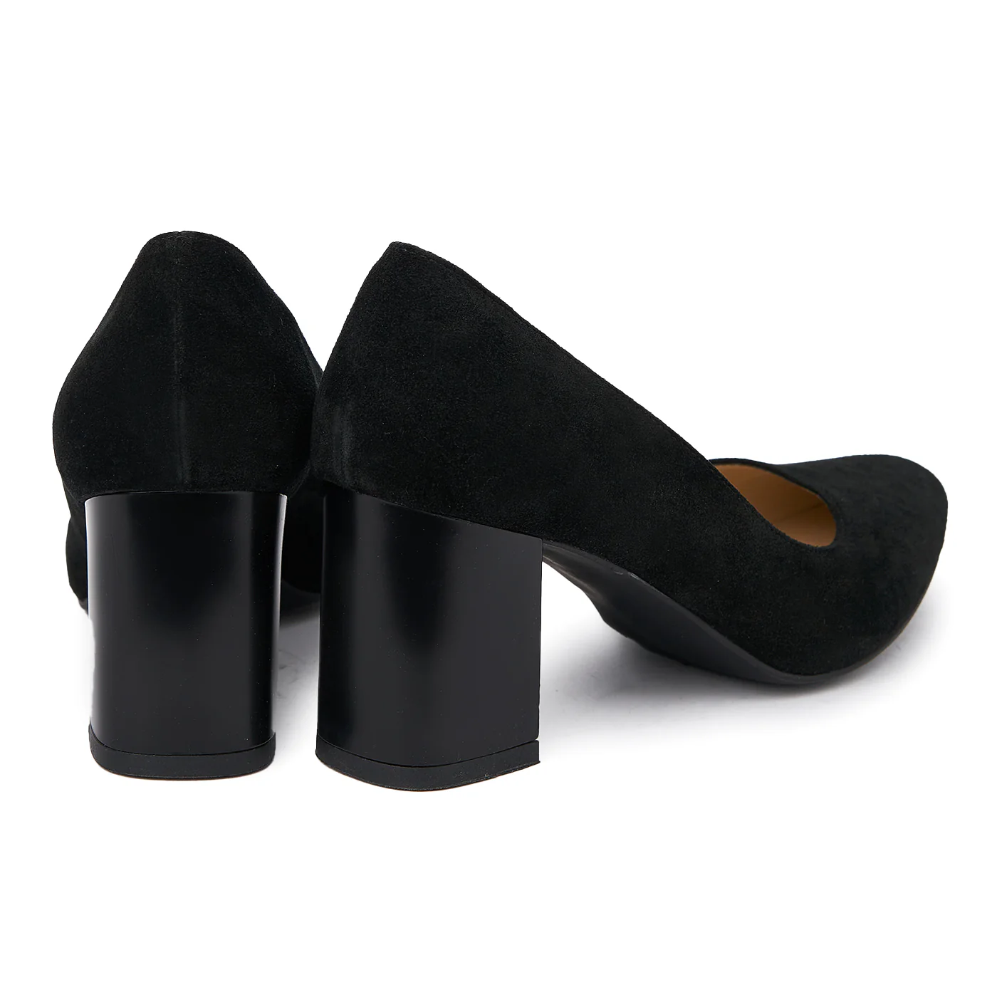 Pantofi dama toc gros din piele naturala velur 4757 - Image 2