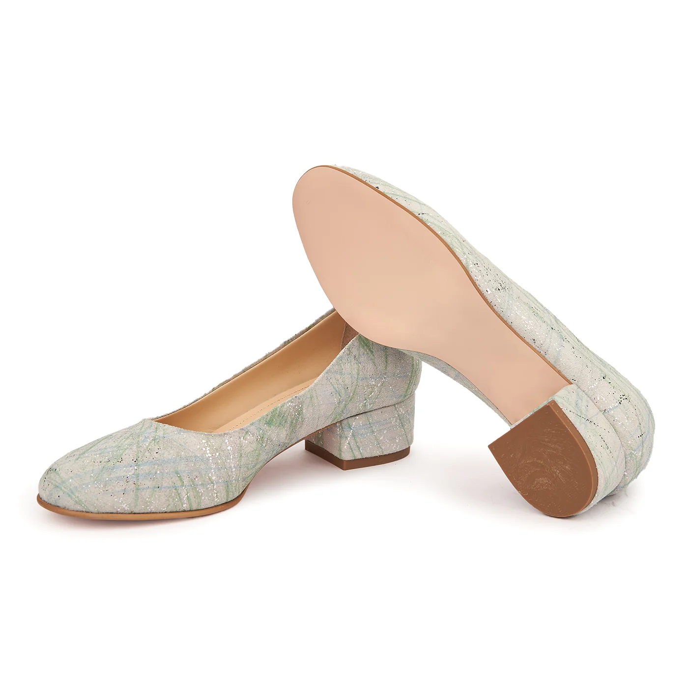 Pantofi dama toc mic din piele naturala gri 4973 - Image 3