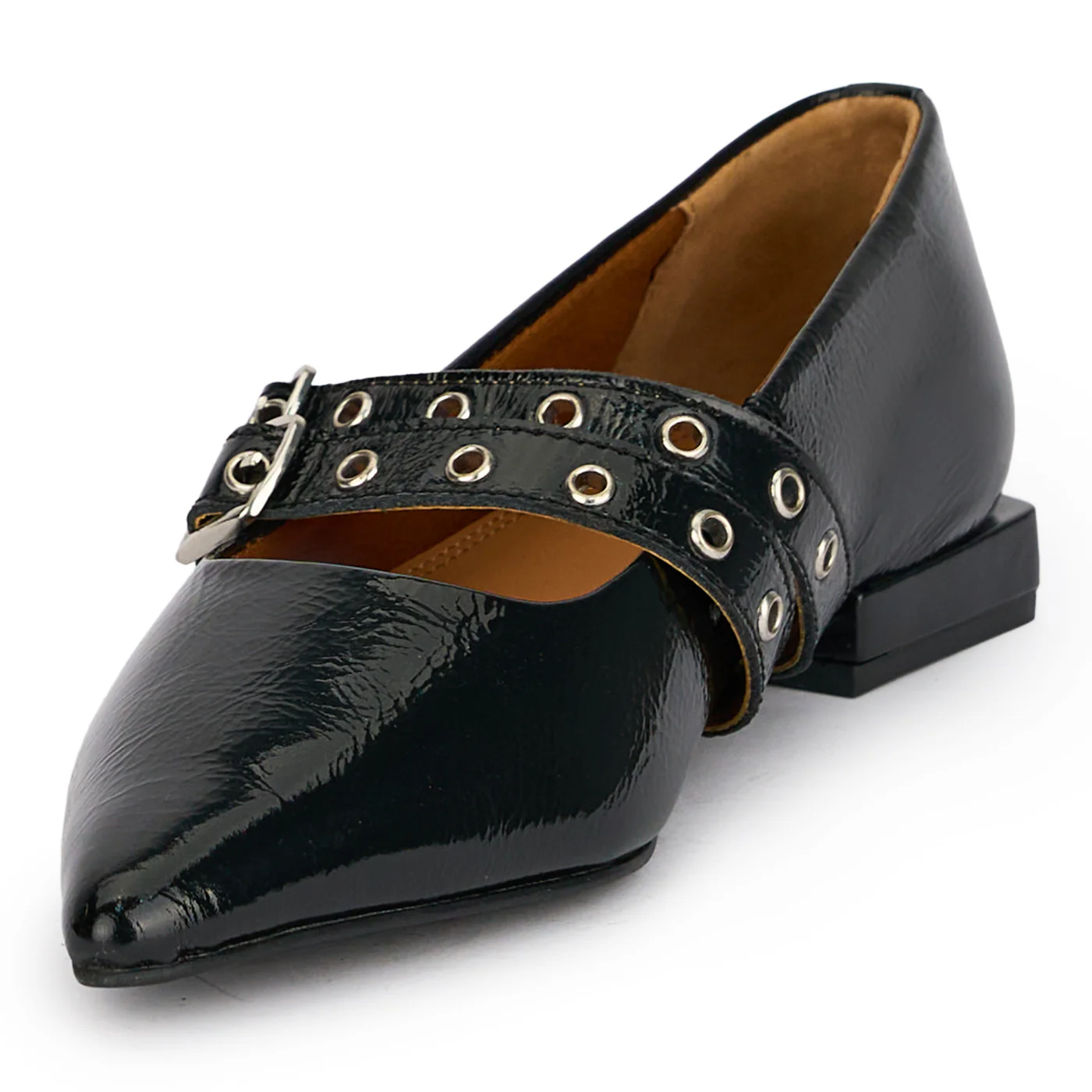 Pantofi dama toc mic din piele naturala neagra 18868 - Image 2