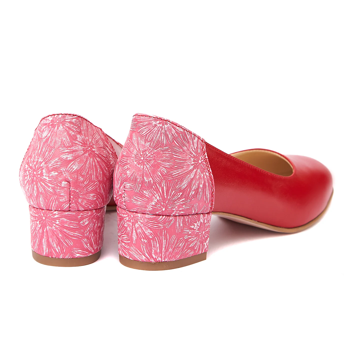 Pantofi dama toc mic din piele naturala rosie 4347 - Image 3