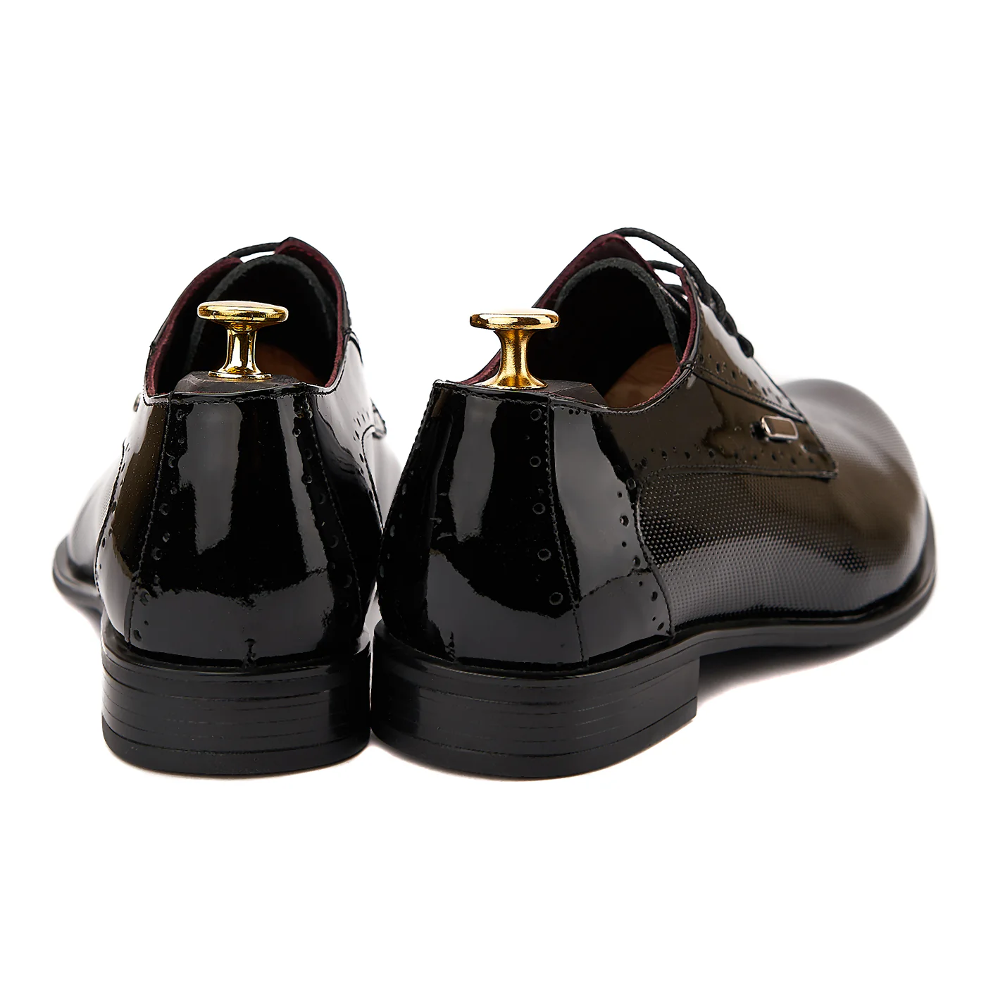 Pantofi de Lac Barbati Eleganti din Piele Naturala Neagra 095 - Image 2