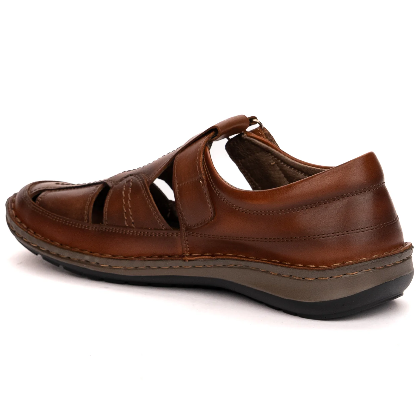 Pantofi de vara barbati din piele naturala maro 7512 - Image 2