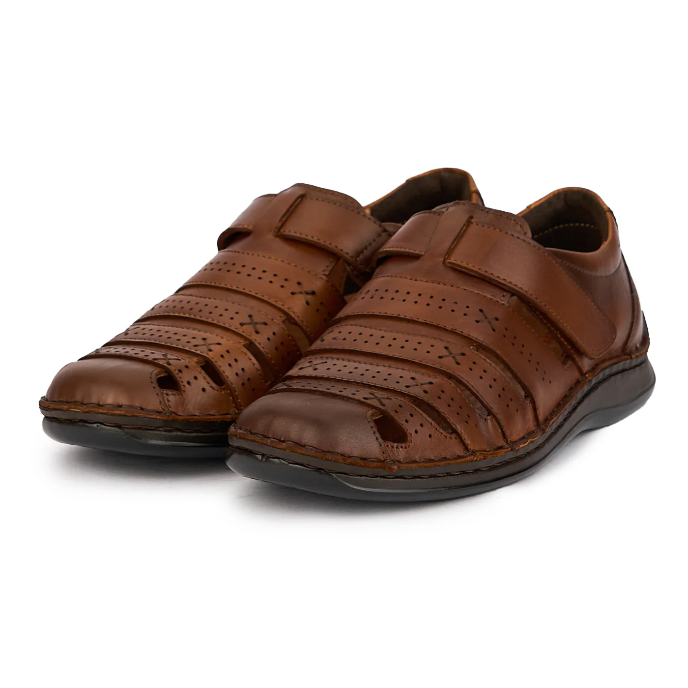 Pantofi de vara barbati din piele naturala maro 7750 - Image 3