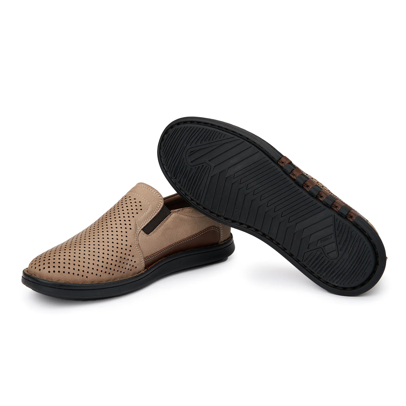 Pantofi din Piele Intoarsa Naturala Perforata Casual 7053 - Image 3