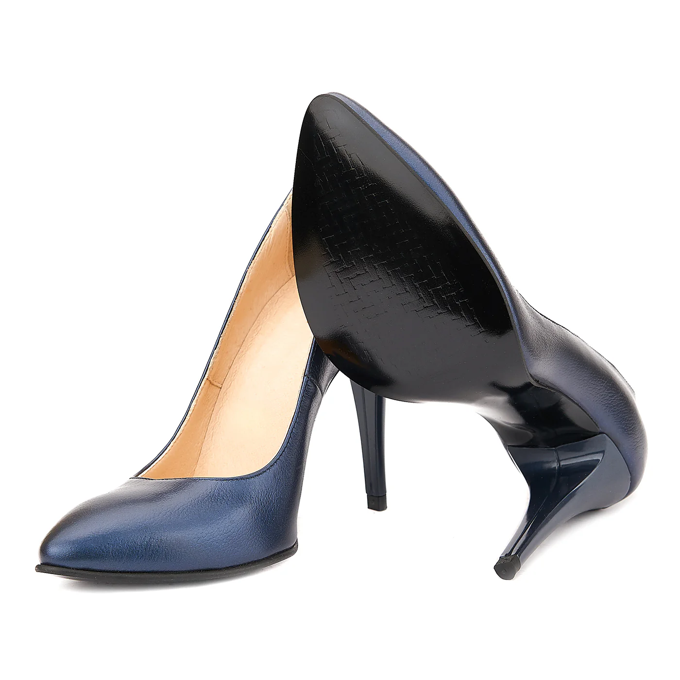 Pantofi din Piele Naturala Albastra Sidef 4019 - Image 3