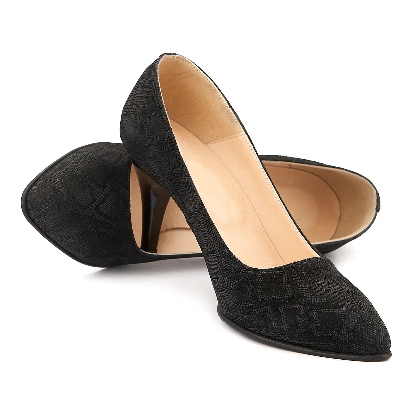 Pantofi din Piele Naturala Neagra 4012 - Image 4