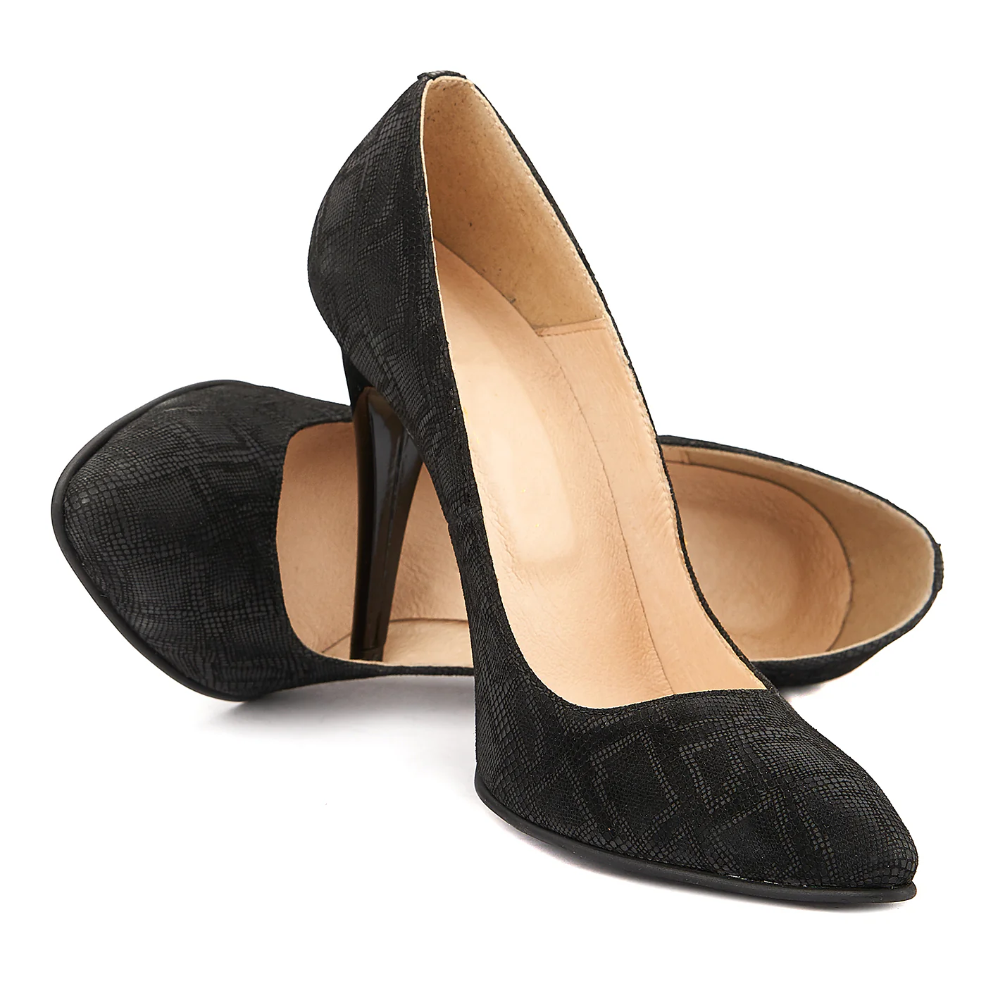Pantofi din Piele Naturala Neagra 4015 - Image 4