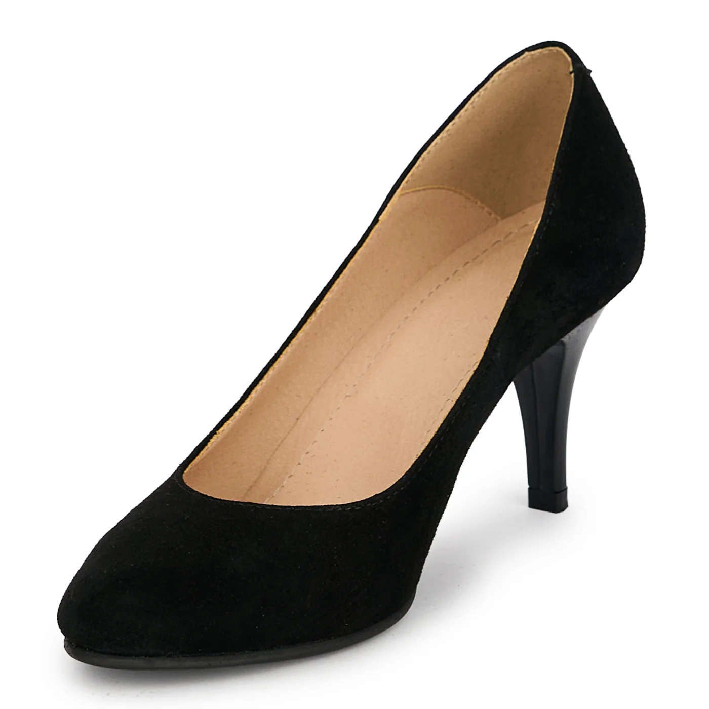 Pantofi din piele naturala neagra cu toc subtire 7.5  cm 19363 - Image 3
