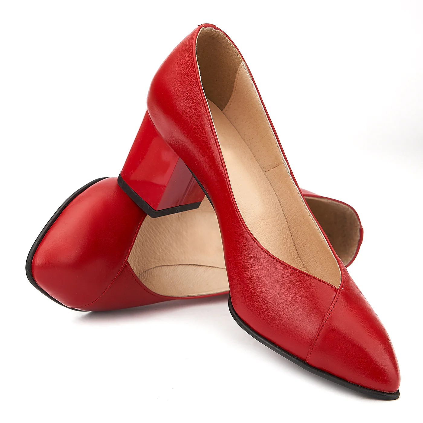 Pantofi din Piele Naturala Rosie 4037 - Image 4