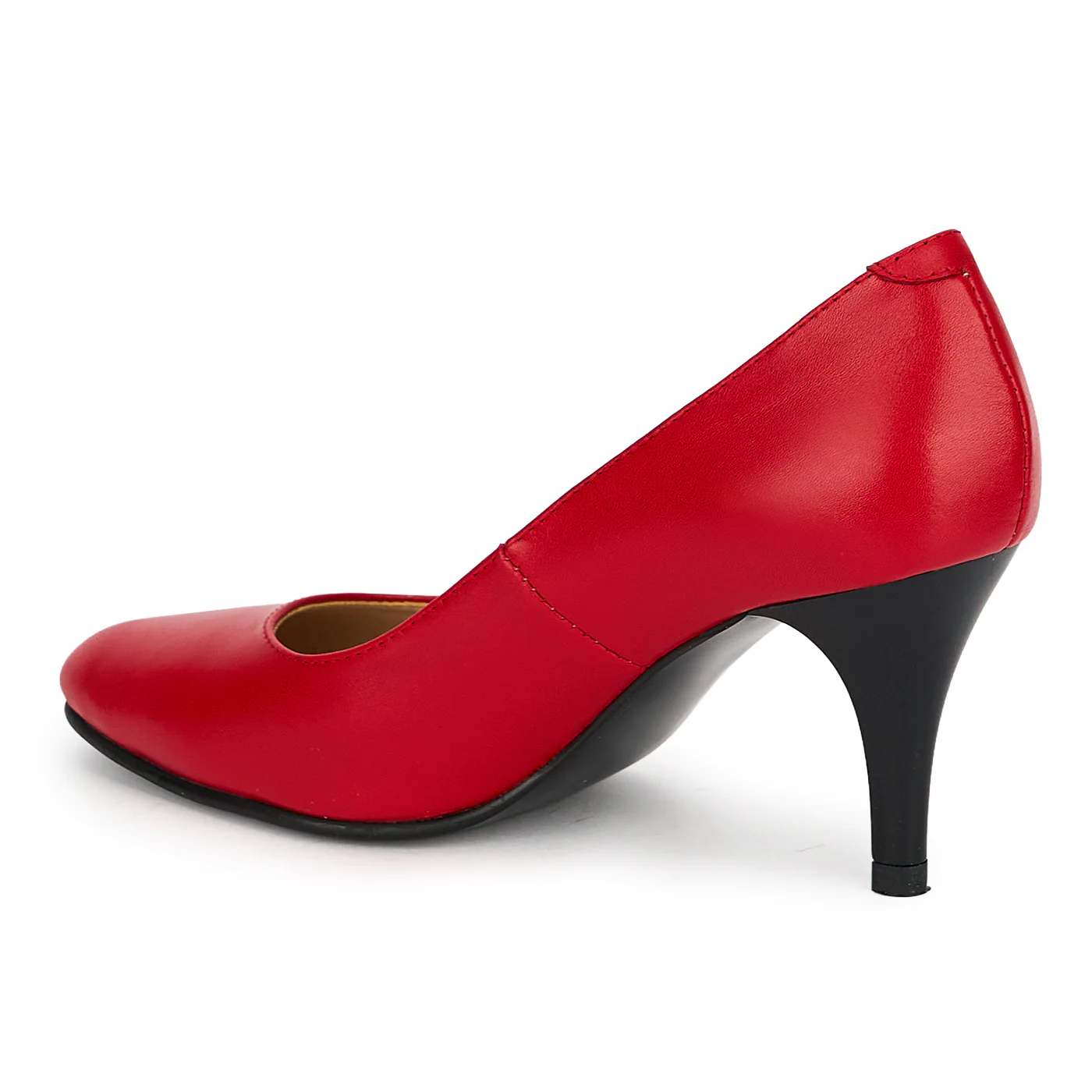 Pantofi din piele naturala rosie cu toc subtire 7.5  cm 19359 - Image 2
