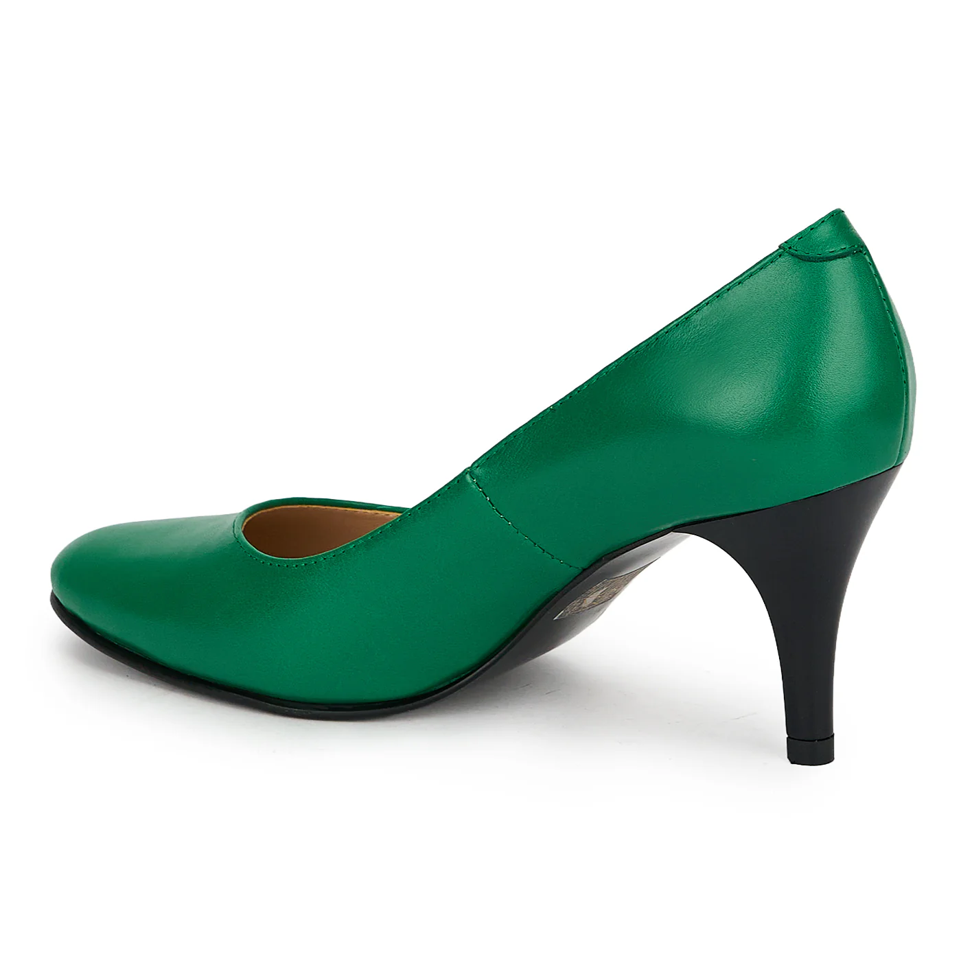 Pantofi din piele naturala verde cu toc subtire 7.5  cm 19361 - Image 2