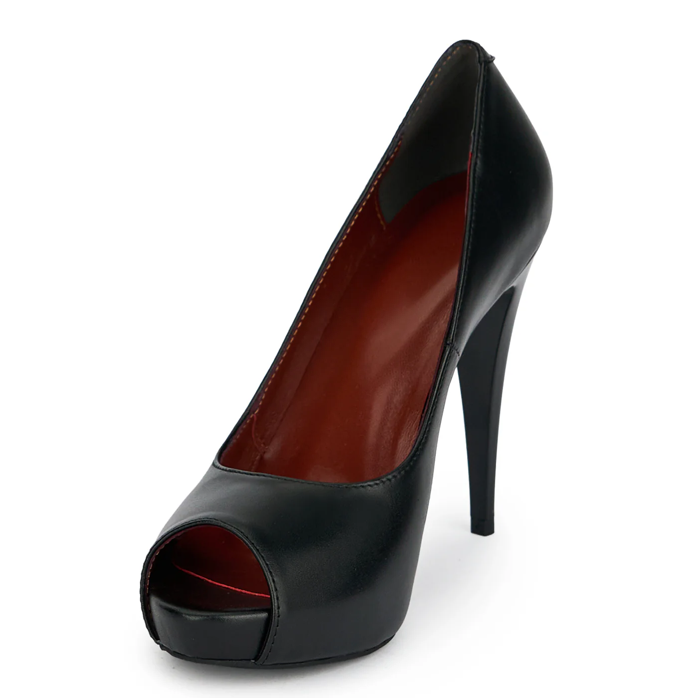 Pantofi eleganti dama din piele naturala neagra cu toc subtire 11.5 cm 19482 - Image 3