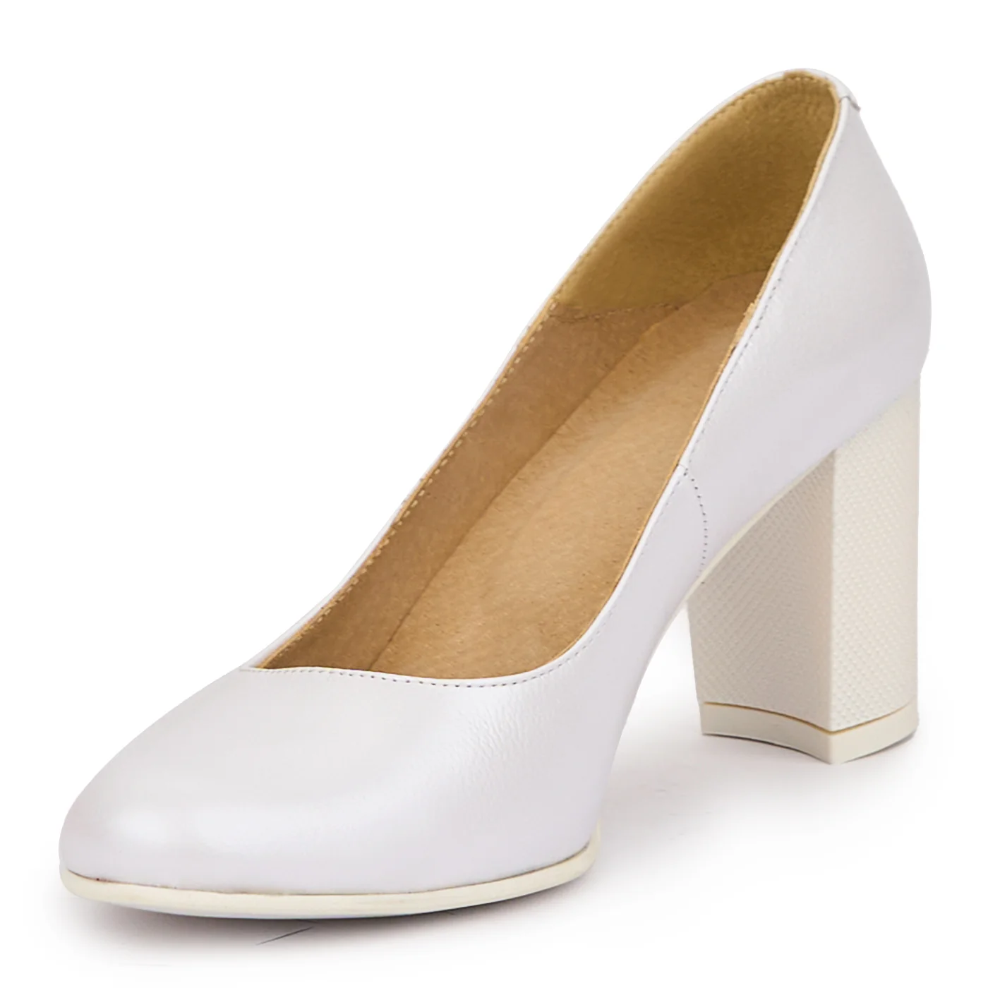 Pantofi Gri cu Toc Gros 8 Cm Eleganti din Piele Naturala 4089 - Image 3