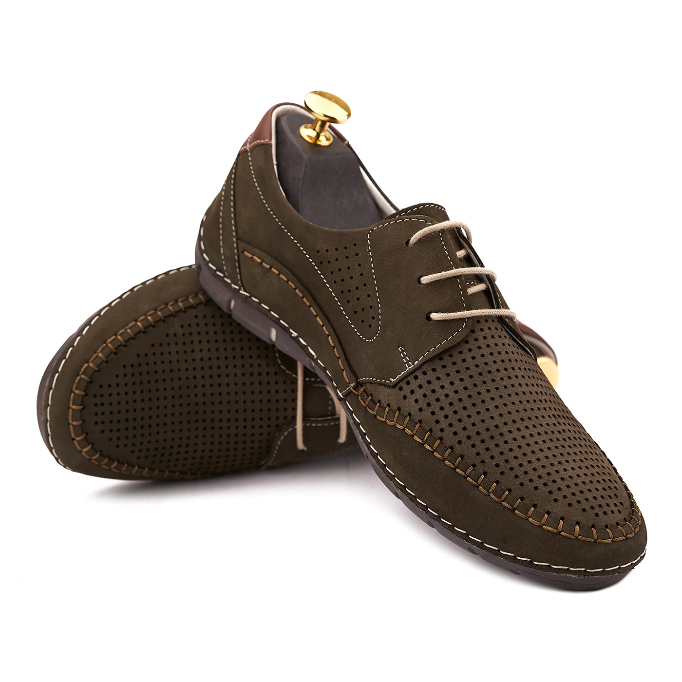 Pantofi Kaki Casual Confort din Piele 0116 - Image 4
