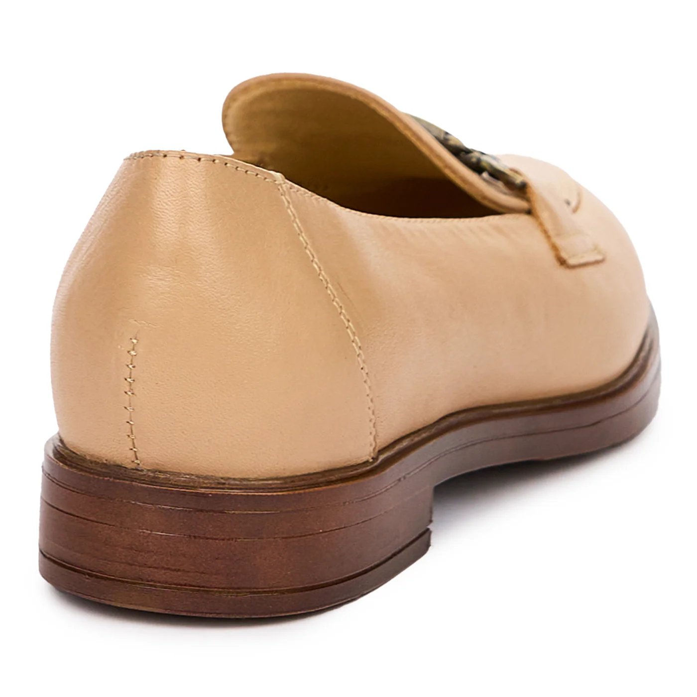 Pantofi Piele Bej Dama cu Toc 2.5 Cm Eleganti 10107 - Image 2
