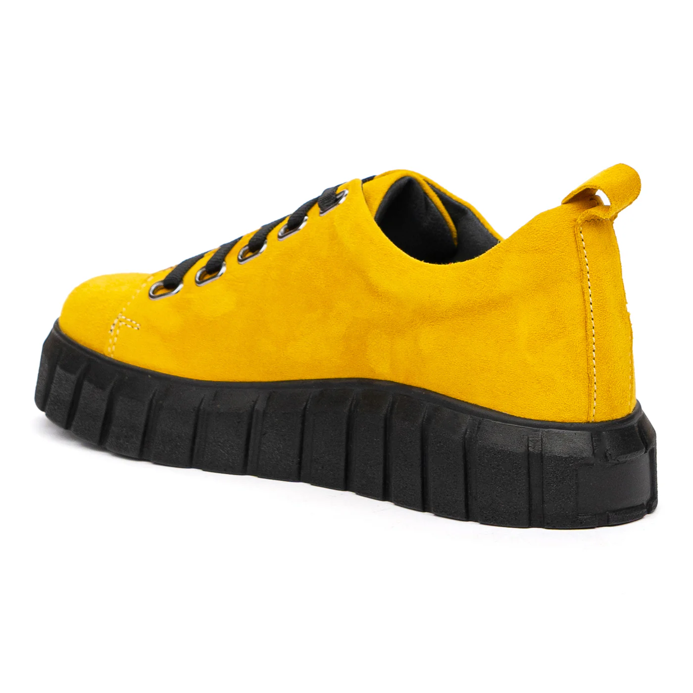 Pantofi Piele cu Siret Casual Galbeni 8404 - Image 3