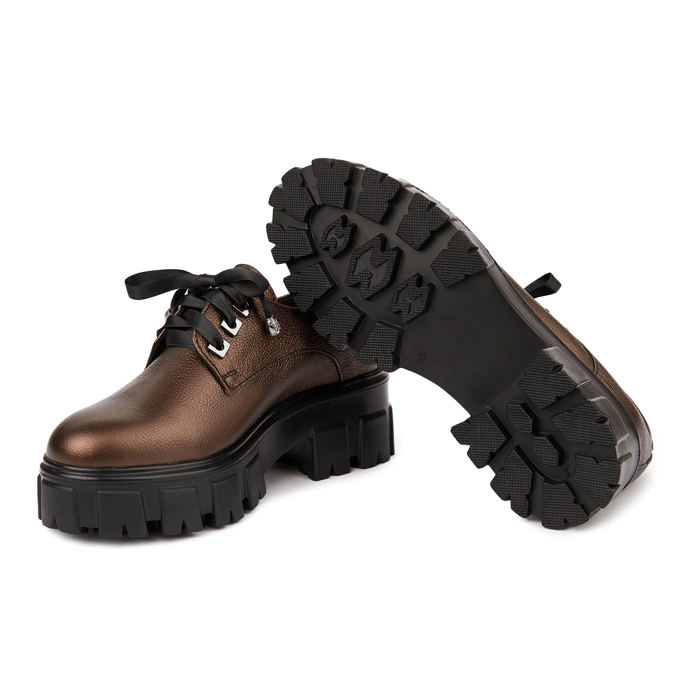 Pantofi Piele Naturala  cu talpa groasa 1664 - Image 3