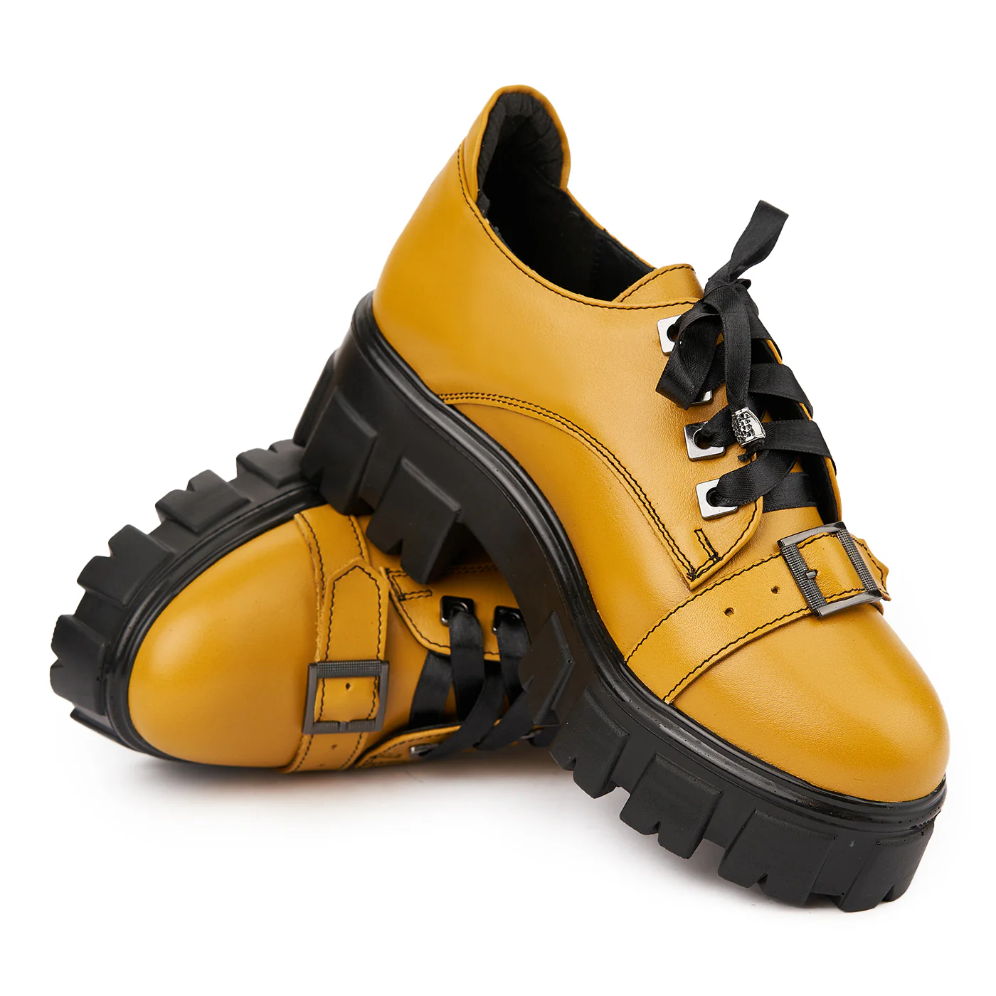 Pantofi Piele Naturala cu talpa groasa 1670 - Image 4