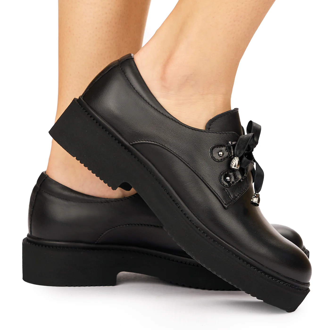 Pantofi Piele Naturala neagra 8092