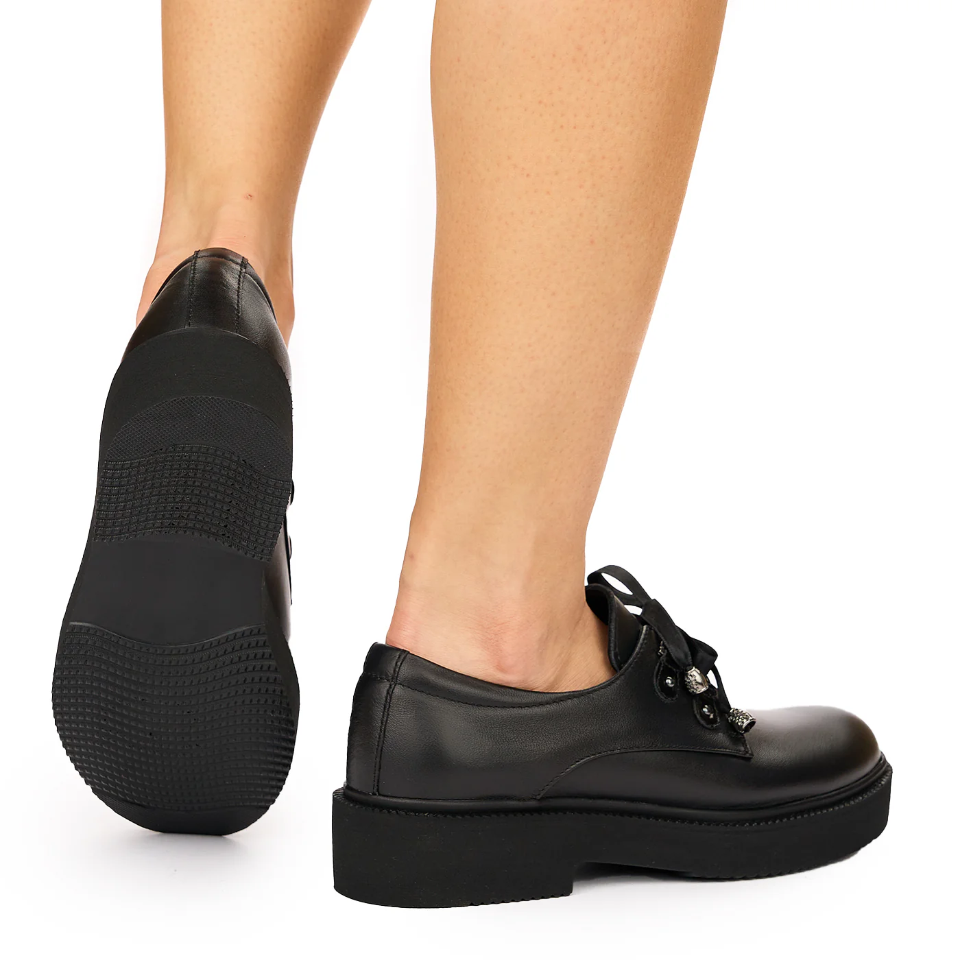 Pantofi Piele Naturala neagra 8092 - Image 4