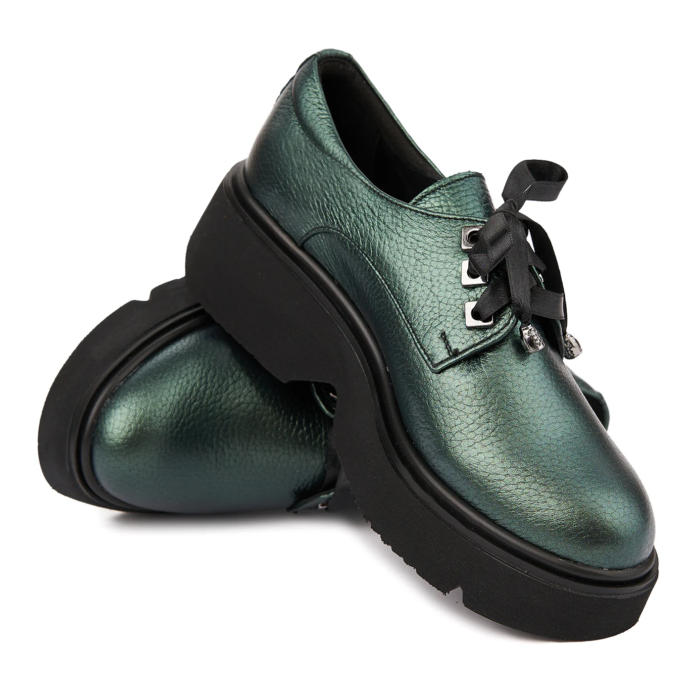 Pantofi Piele Naturala Verde cu talpa usoara 1660 - Image 4
