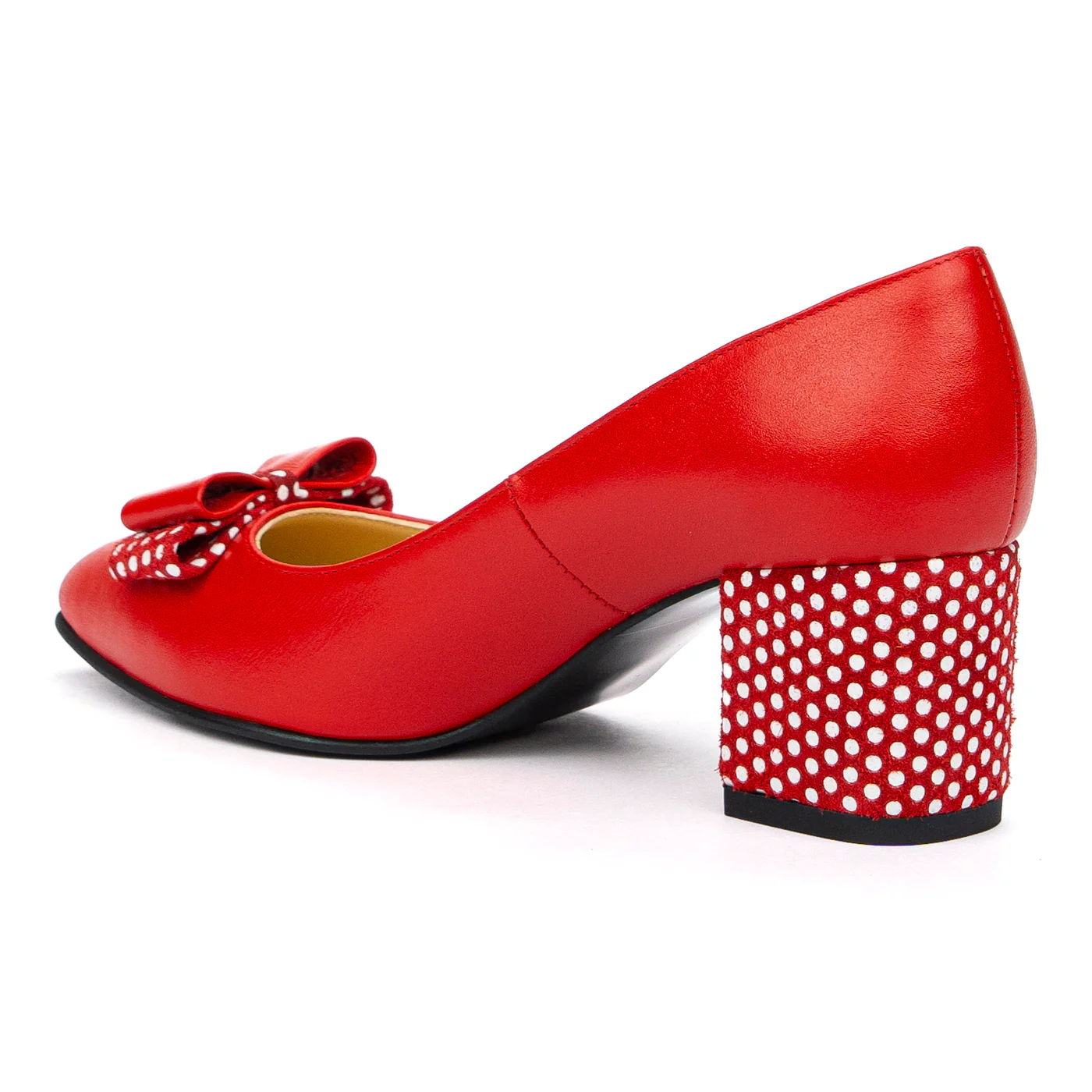 Pantofi Rosii Toc 6 Cm Dama din Piele Naturala 4093 - Image 3