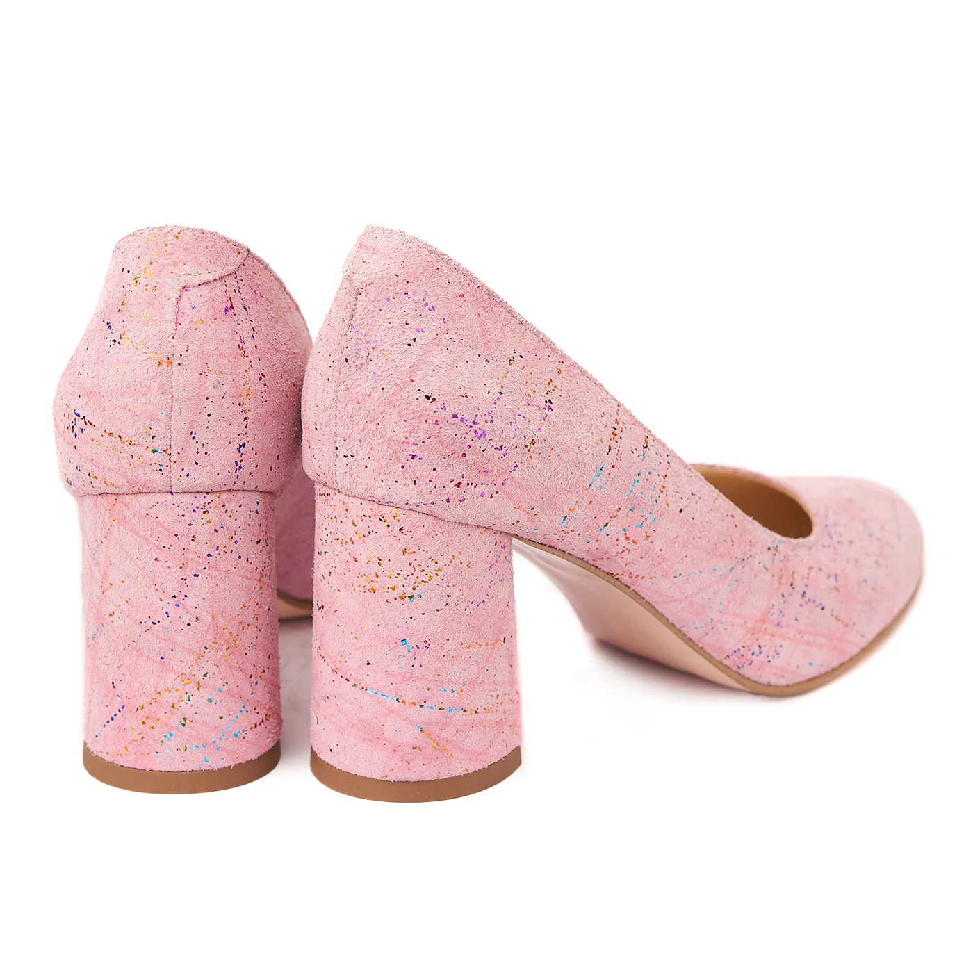 Pantofi roz dama eleganti din piele naturala 4239 - Image 2