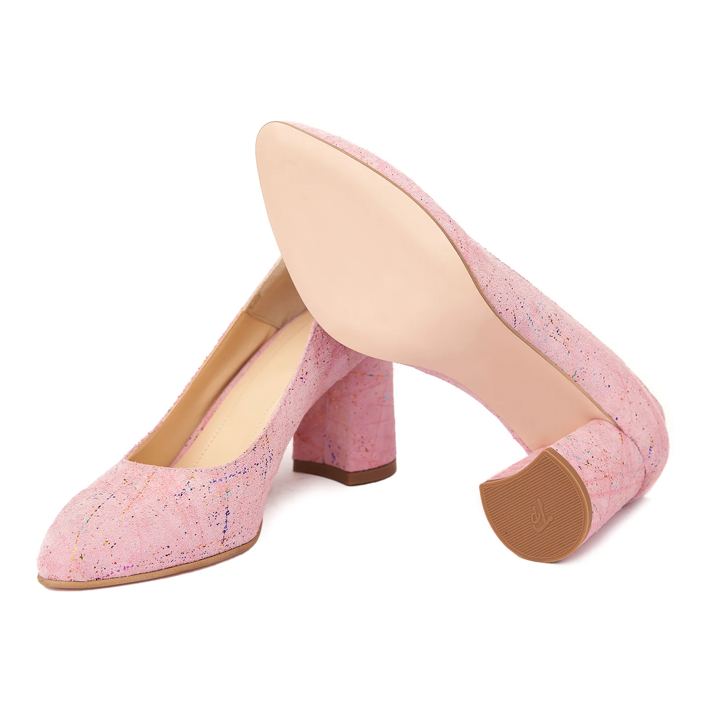 Pantofi roz dama eleganti din piele naturala 4239 - Image 3