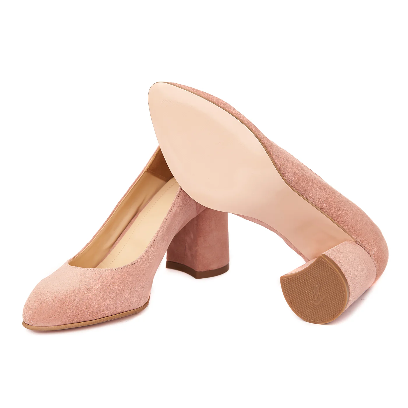 Pantofi roz pal dama eleganti din piele naturala 4240 - Image 3