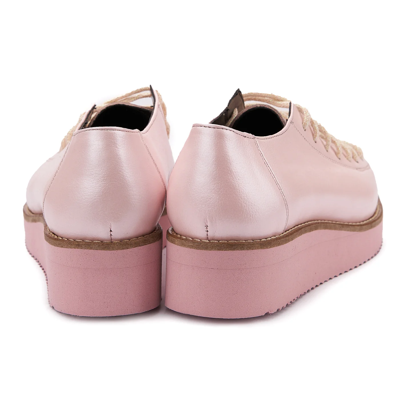 Pantofi Roz Piele Naturala Dama Casual cu Talpa 3 Cm 1411 - Image 2