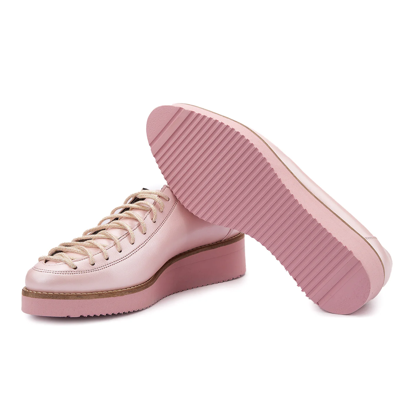 Pantofi Roz Piele Naturala Dama Casual cu Talpa 3 Cm 1411 - Image 3
