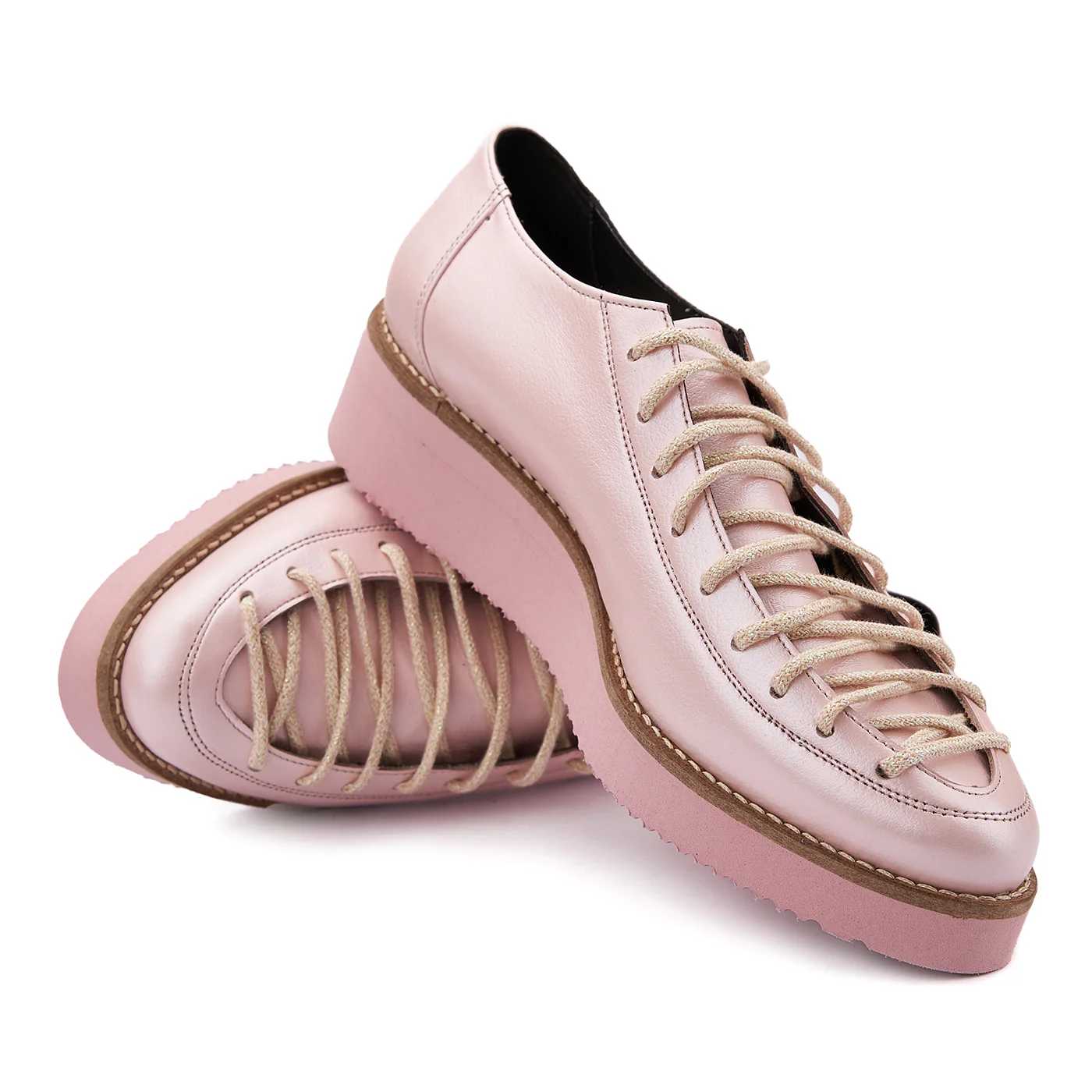 Pantofi Roz Piele Naturala Dama Casual cu Talpa 3 Cm 1411 - Image 4