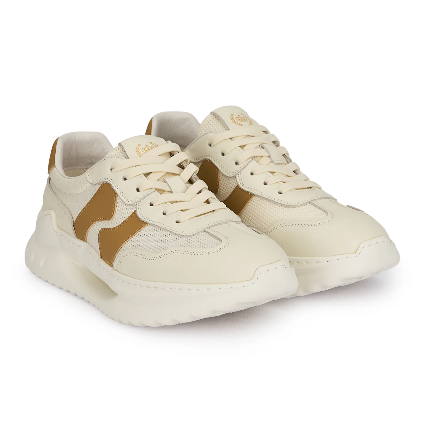 Pantofi sport barbati din piele naturala alba 20127 - Image 4