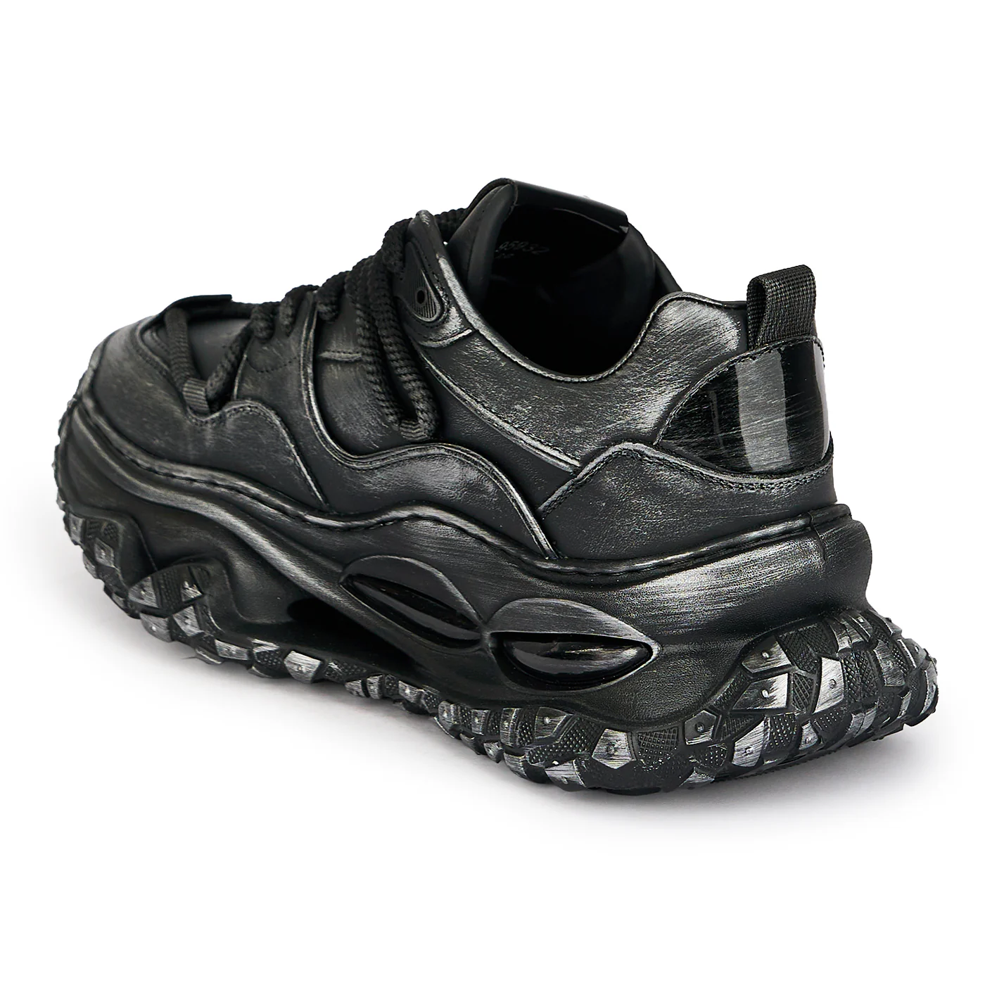 Pantofi sport barbati din piele naturala neagra 20120 - Image 2