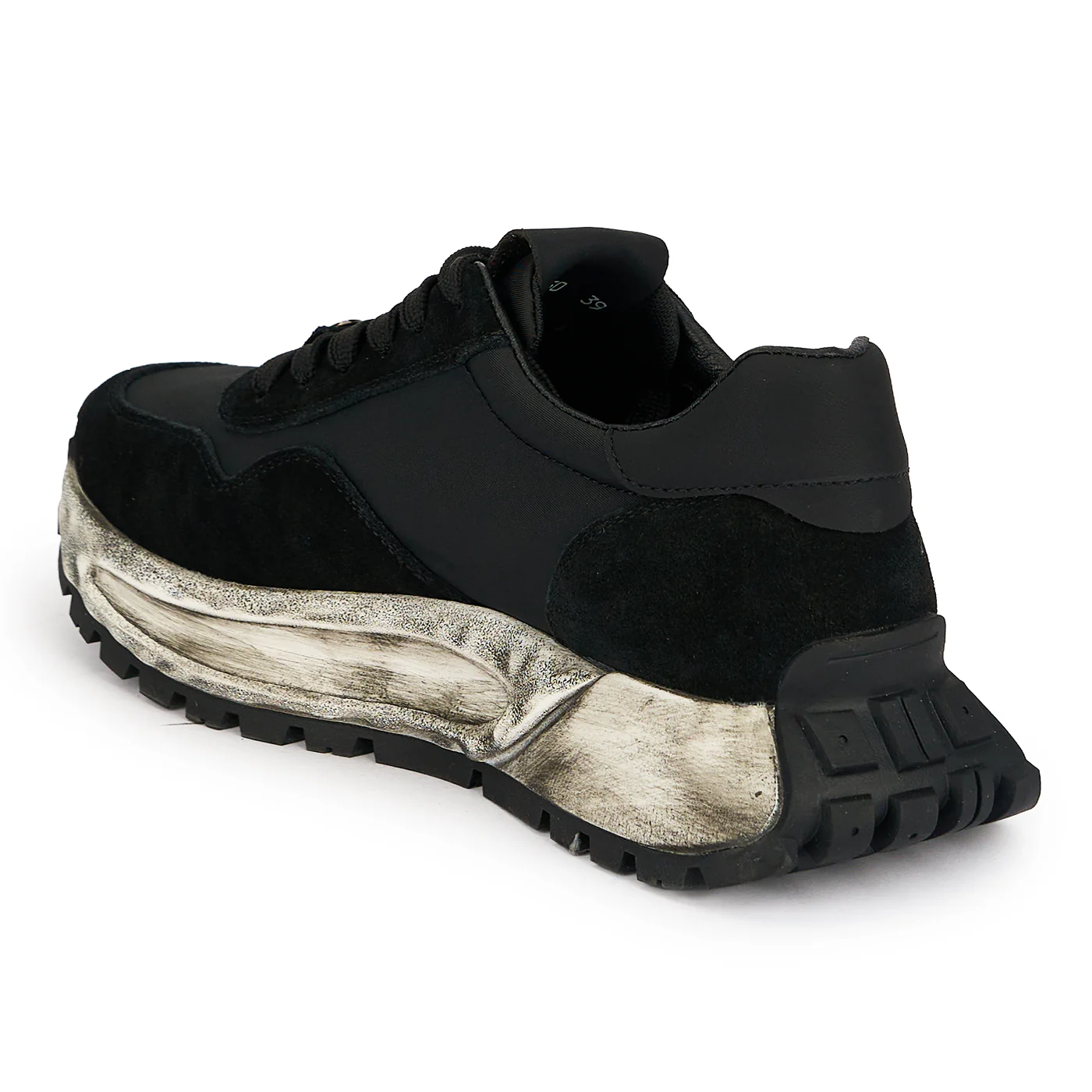 Pantofi sport barbati din piele naturala neagra 20124 - Image 2
