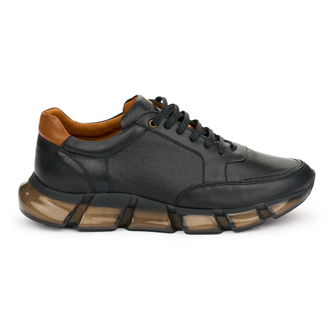 Pantofi sport barbati din piele naturala neagra 7418