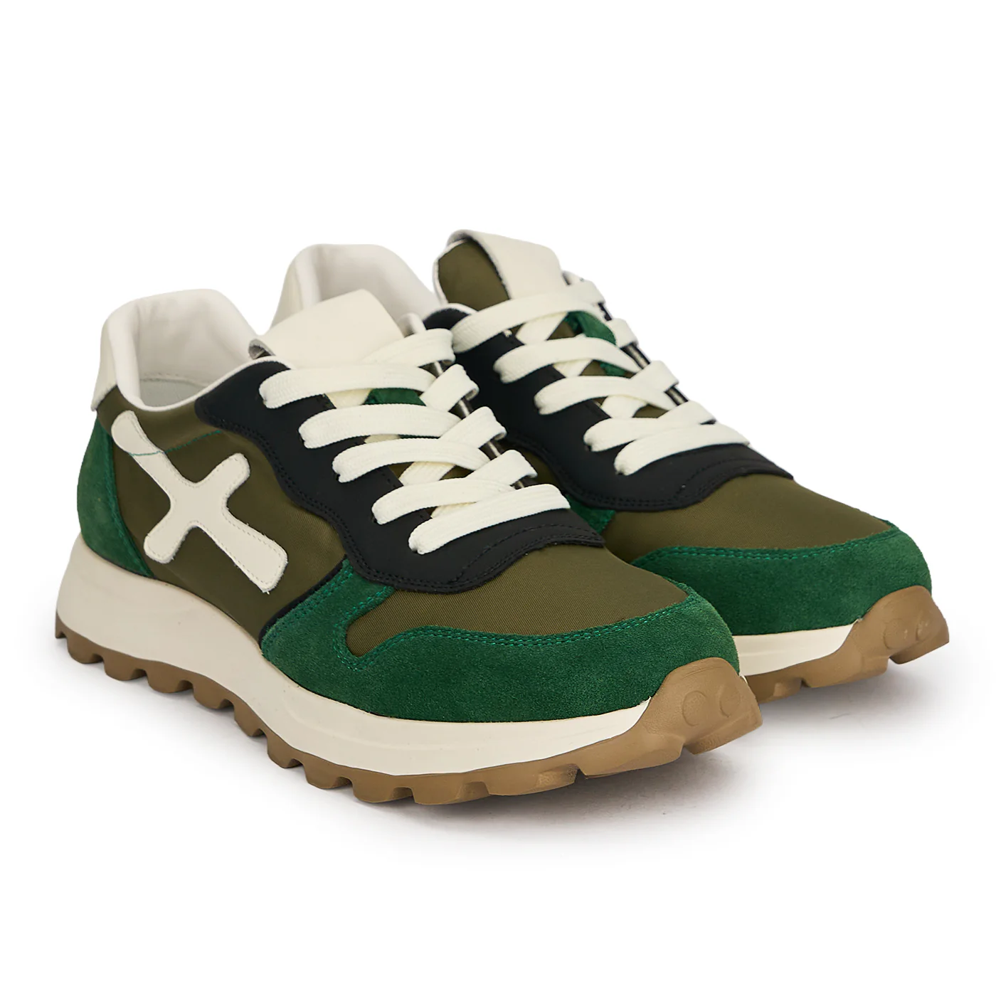 Pantofi sport barbati din piele naturala verde 20126 - Image 4