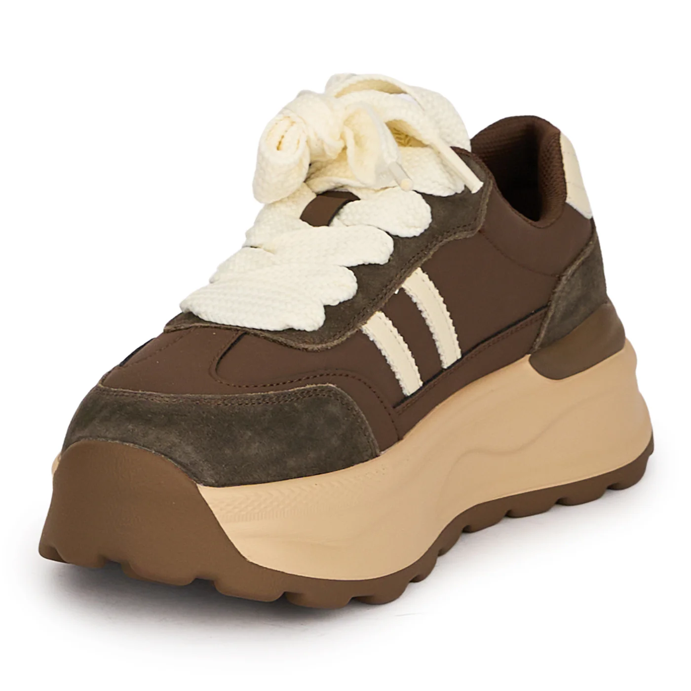 Pantofi sport dama din piele naturala maro 18762 - Image 3