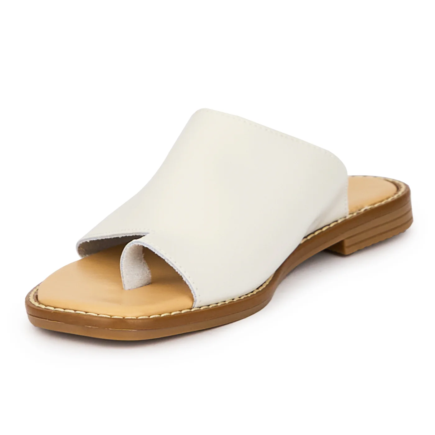 Papuc dama din piele naturala alba 15411 - Image 3