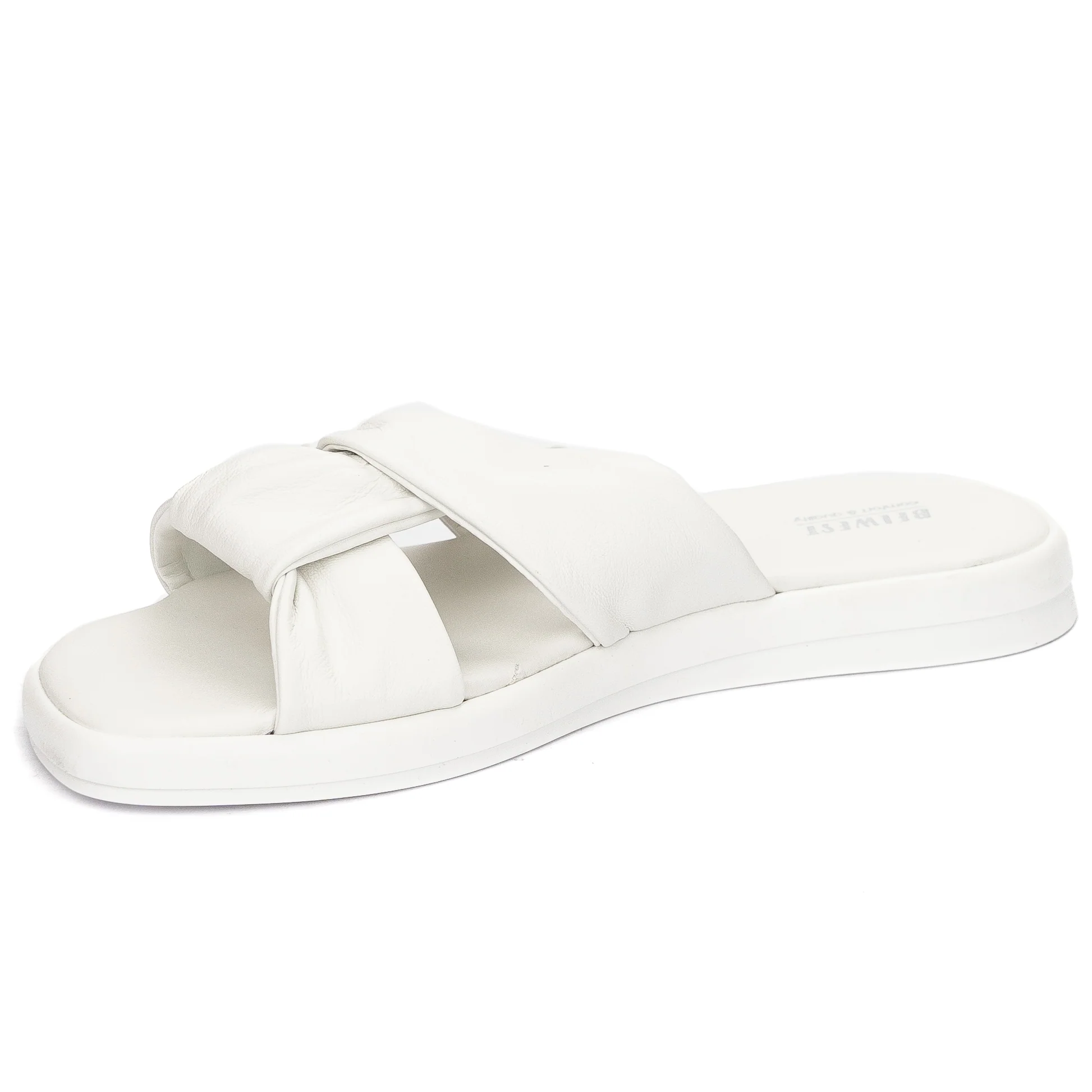 Papuc dama din piele naturala alba cu talpa joasa 13660 - Image 3