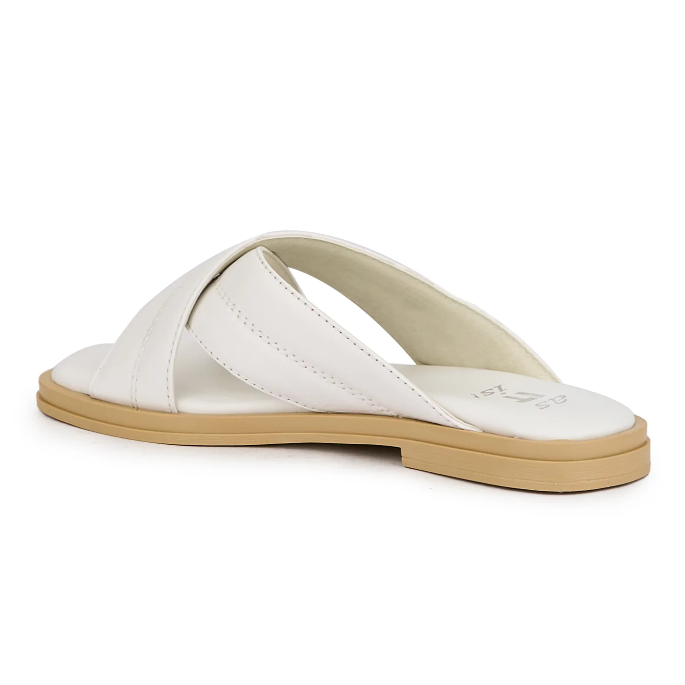Papuc dama din piele naturala alba cu talpa joasa 16157 - Image 3