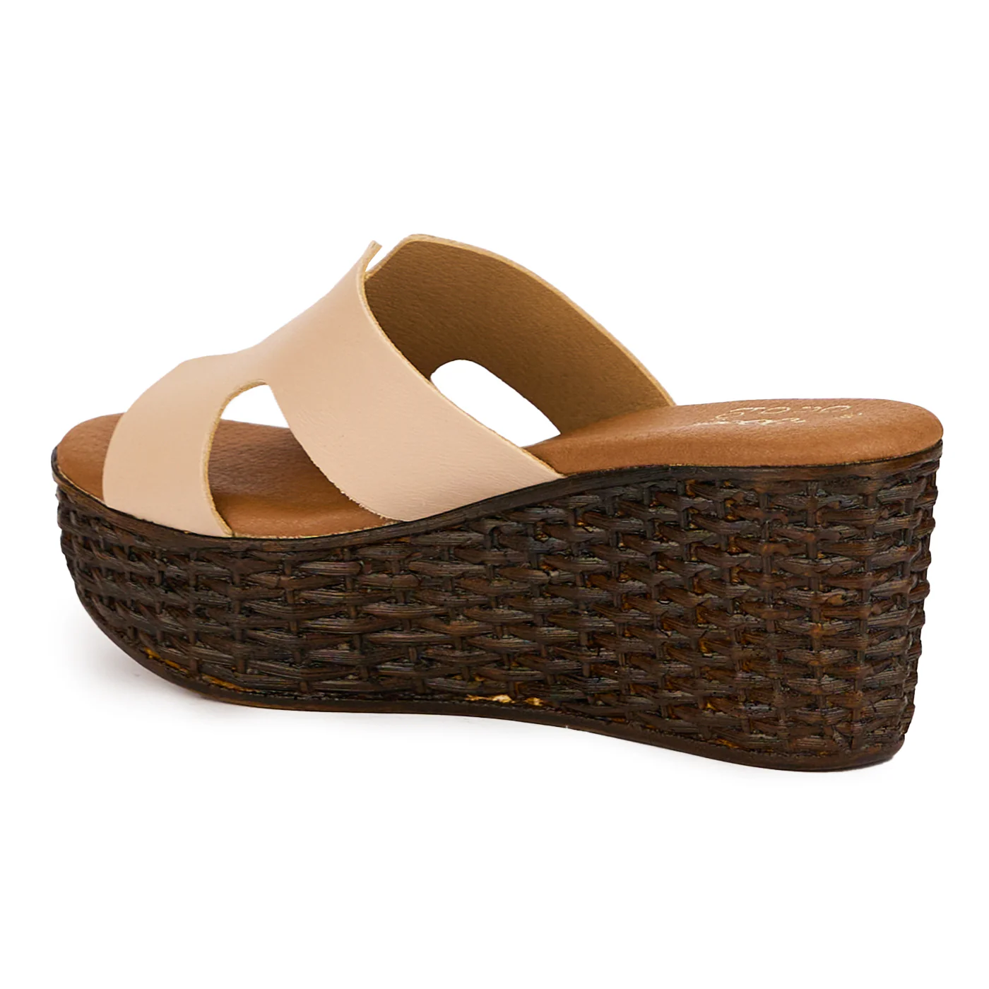 Papuc dama din piele naturala bej cu platforma 7 cm 16595 - Image 2