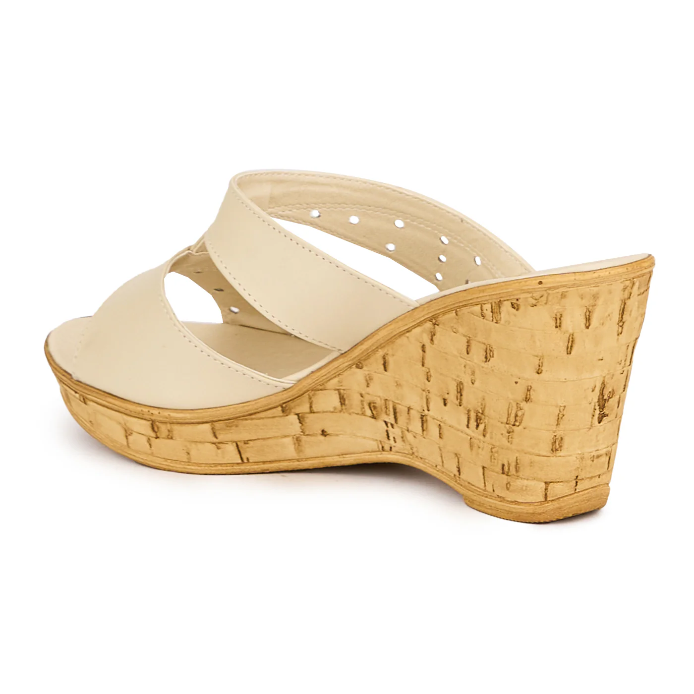 Papuc dama din piele naturala bej cu platforma 8.5 cm 16544 - Image 2