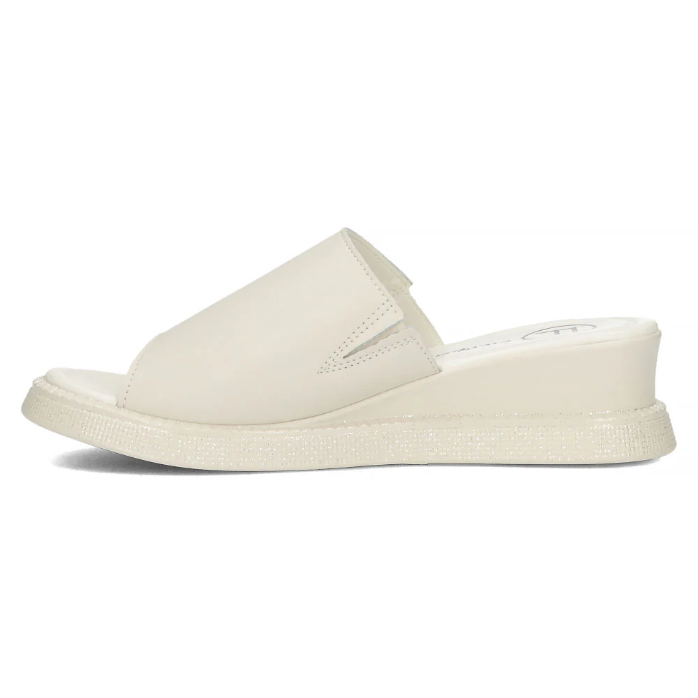 Papuc dama din piele naturala bej cu talpa joasa 13572 - Image 3