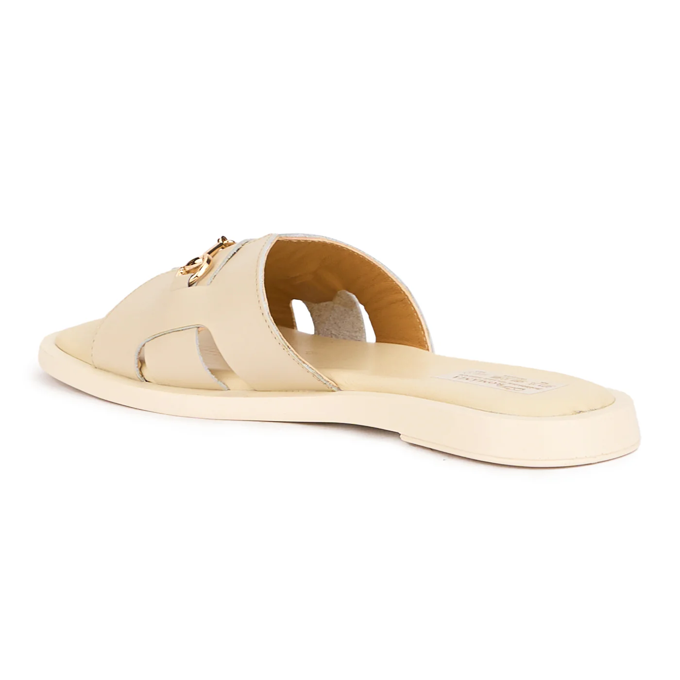 Papuc dama din piele naturala bej cu talpa joasa 16349 - Image 2