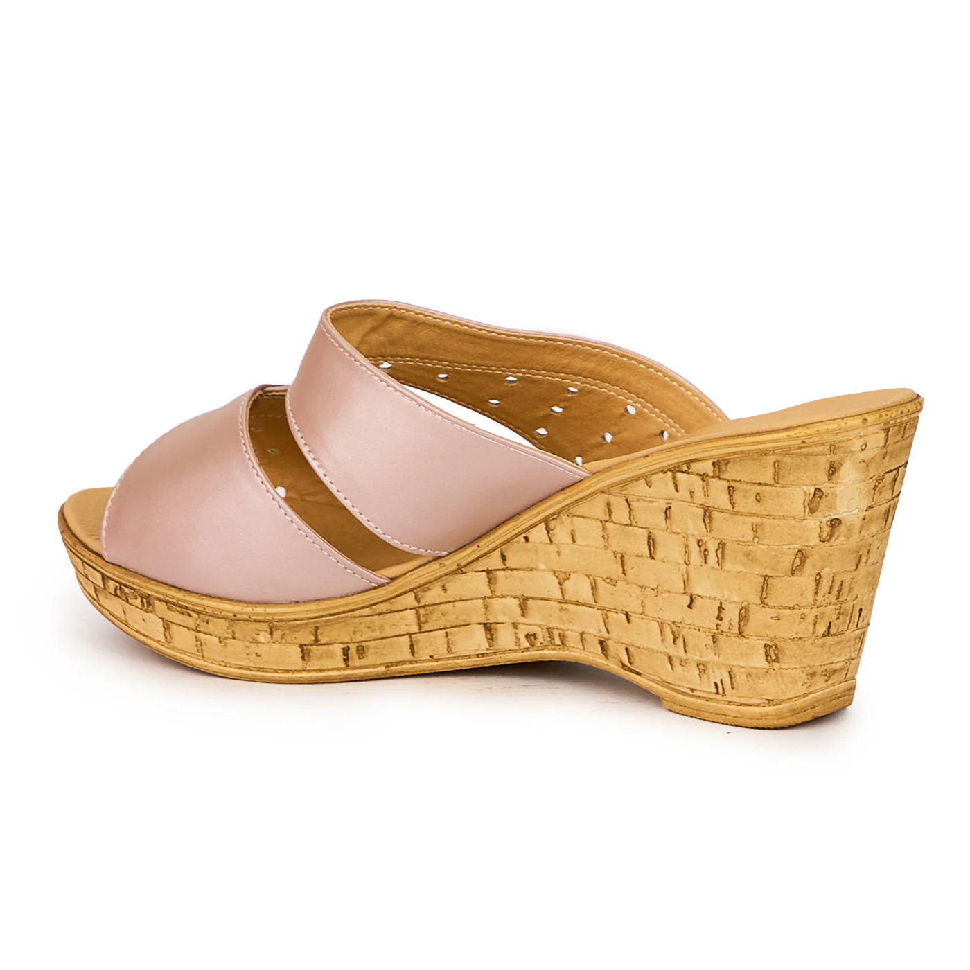 Papuc dama din piele naturala bej-nude cu platforma 8.5 cm 16180 - Image 2