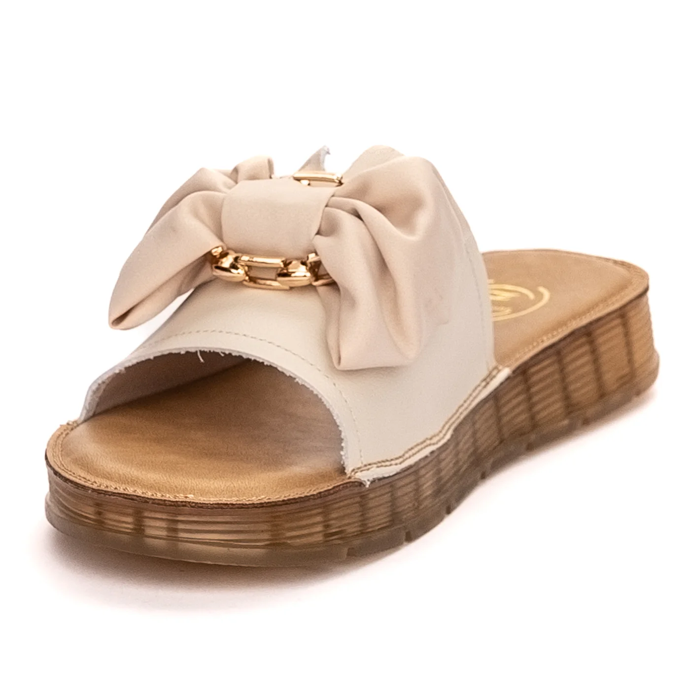 Papuc dama din piele naturala crem 13350 - Image 3