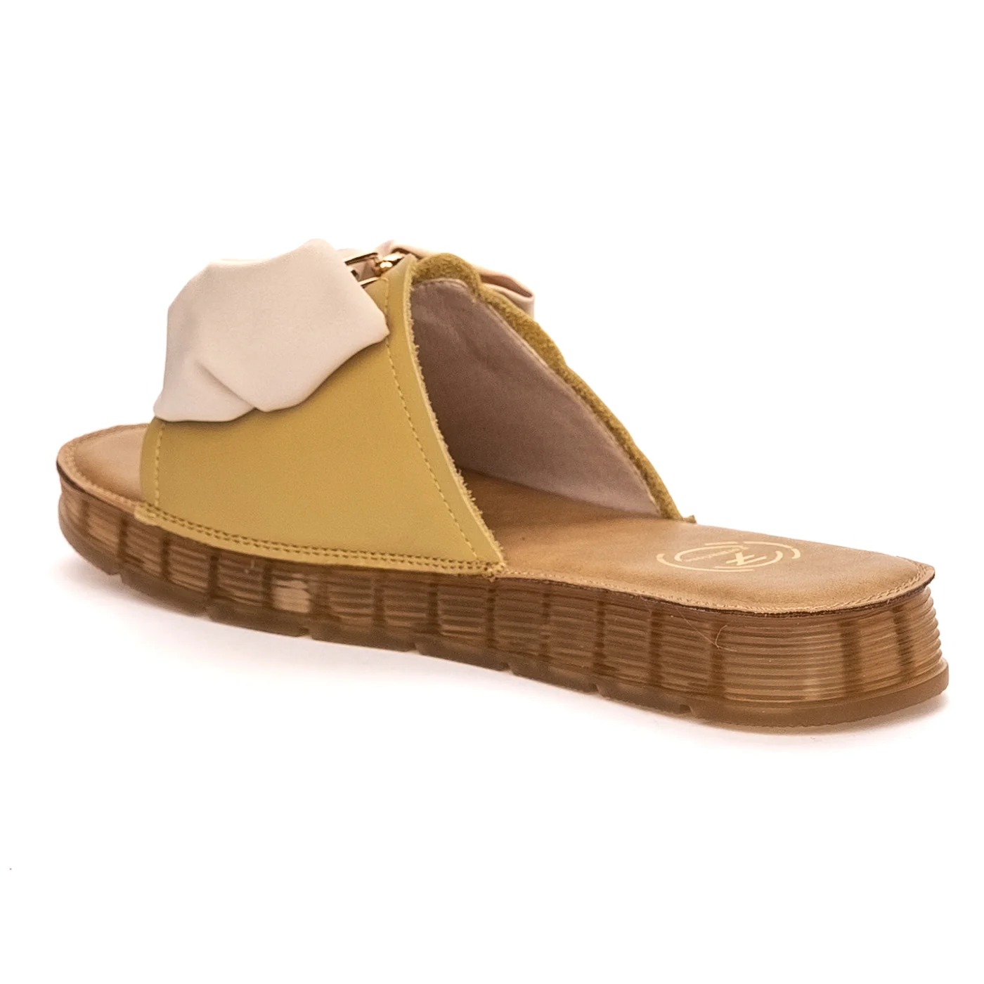 Papuc dama din piele naturala galbena 13351 - Image 2